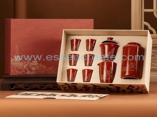 Chinese Red Kung Fu Tea Cup Set Can Be Wholesale