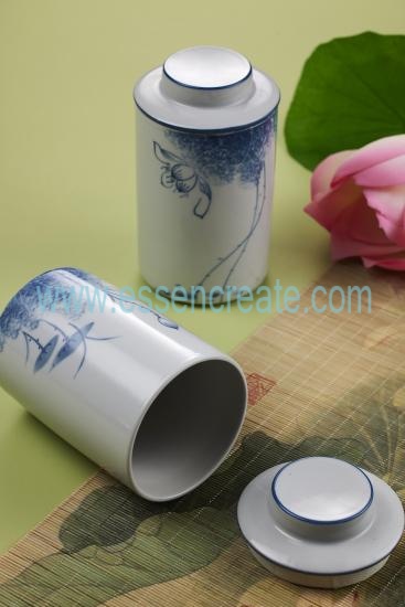 Tea Ceramic Jar Double Bottle Empty Jar Packaging