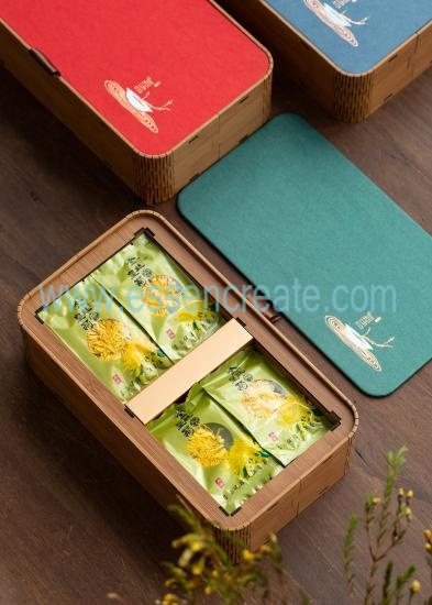 wooden tea gift box with dividers